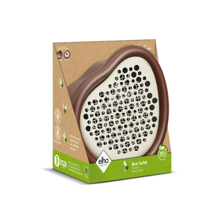 organic bee hotel 25cm marrone castagna